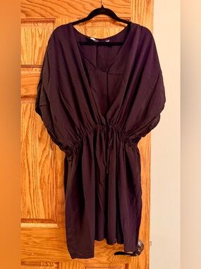 Black Cinched Waist swim coverup